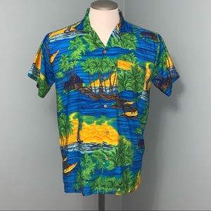 INGEAR men’s size medium Hawaiian Tropical button down shirt cruise wear resort